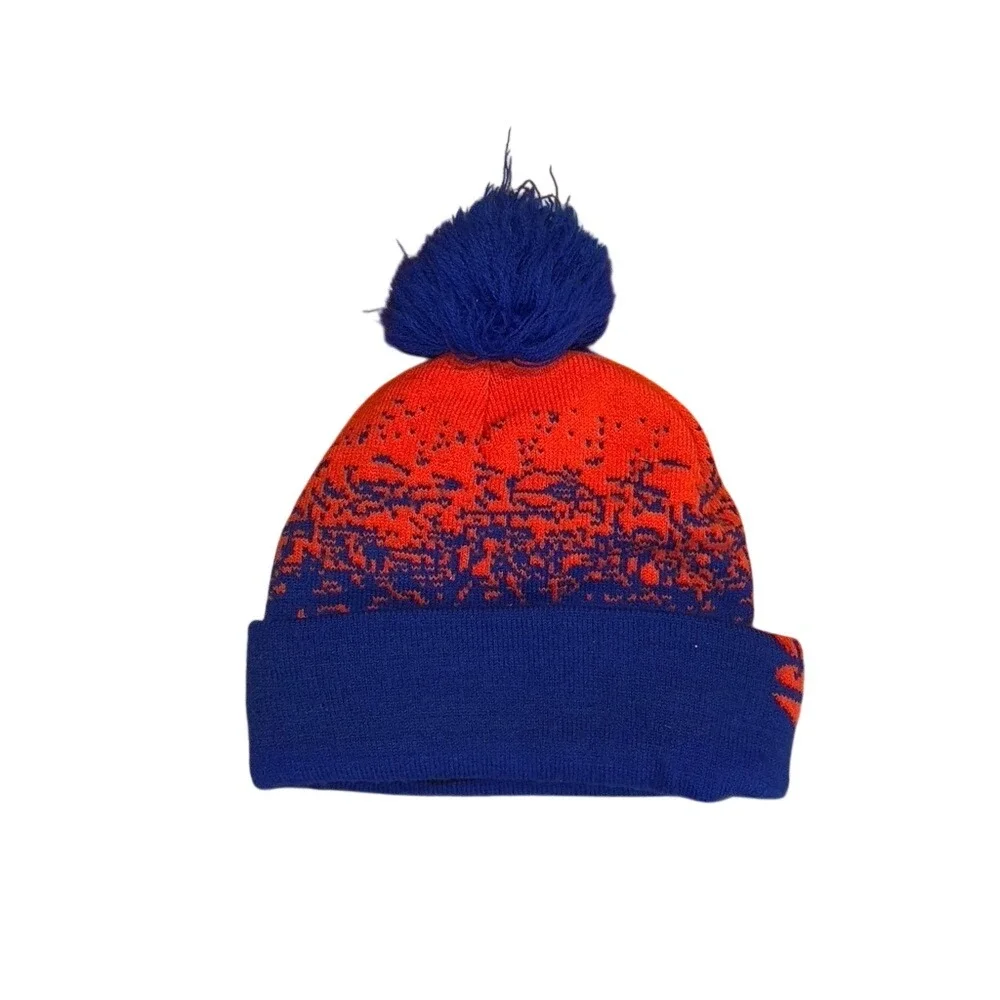 Barcelona Attitude Blue Orange Pom Pom Beanie Hat Cap Boys Kids Size‎